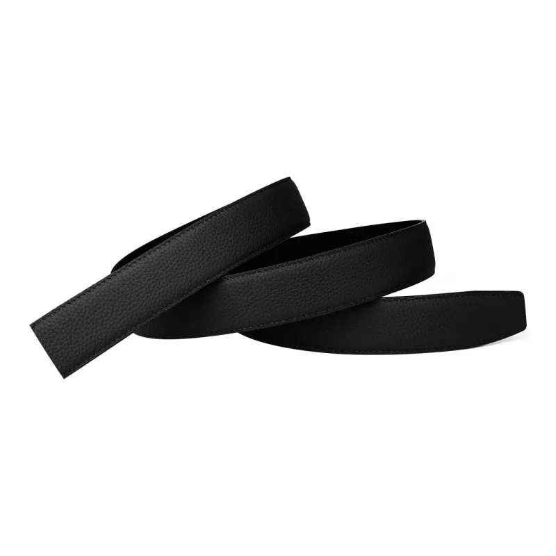 Jaylen Oos Compatible With Smooth Buckle/Pin Buckle/Automatic Buckle Cow Leather Leather Belts Men's Black 3.5cm/3.8cm-18