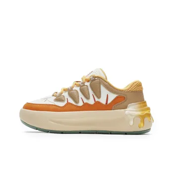 FILA CARROT 2 Anti Slip Wear Resistant Low Top Skateboard Shoes Women's White Orange