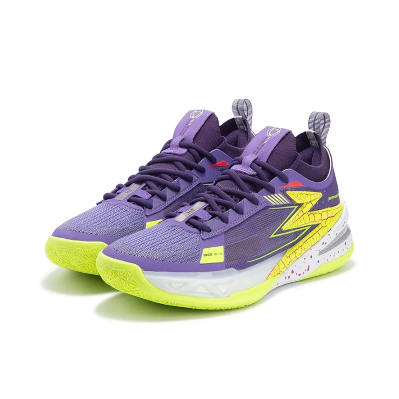 361° Cushioning Anti Slip And Wear Resistant Low Top Carbon Plate Basketball Shoes Men's Purple-2