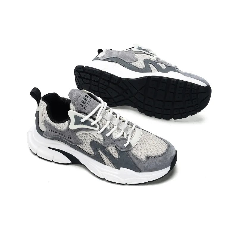 JEEP SPIRIT Cushioning, Abrasion Resistant, Breathable, Lightweight Low Top Outdoor Shoes Men's Time Gray-3