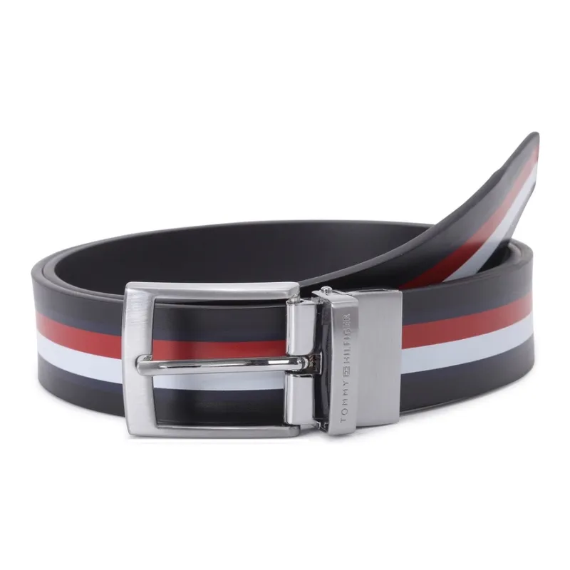 Tommy Hilfiger Cow Leather Belts Men's Navy Blue Multicolor 3.5cm-0