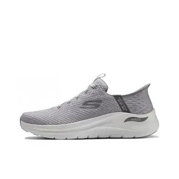 Skechers Cushioning Anti Slip And Wear Resistant Low Top Running Shoes Men's Gray