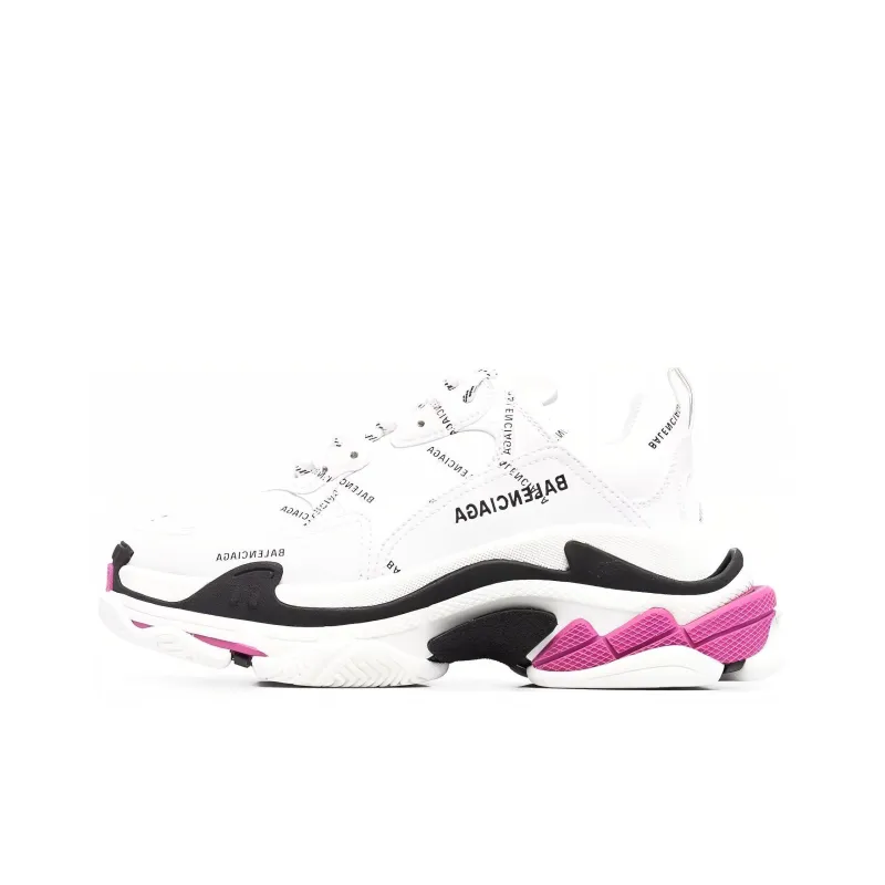 Balenciaga Triple S Sneaker 'Allover Logo - White Pink'-0