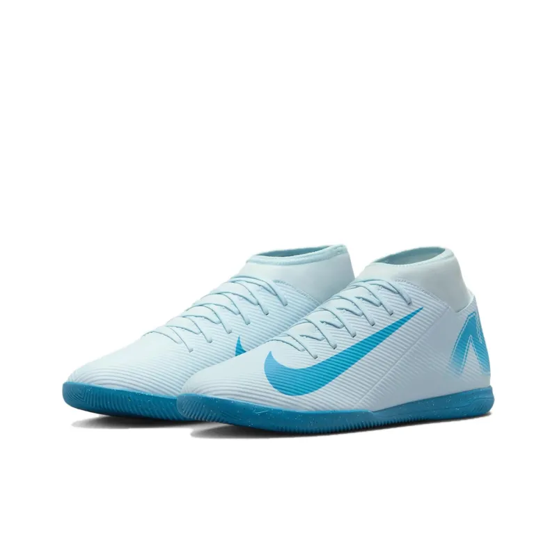 Nike Mercurial Superfly 10 IC/IN Anti Slip Wear Resistant Soccer Shoes Unisex Blue-2