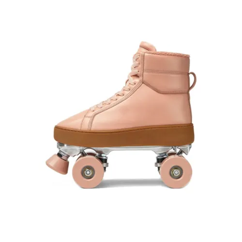 Bottega Veneta Quilt Rollers Breathable Height Increasing High-Top Outdoor Shoes Women's Peach Pink