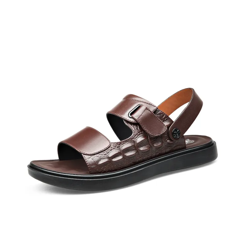 LAORENTOU Beach Sandals Men Black/Brown-5