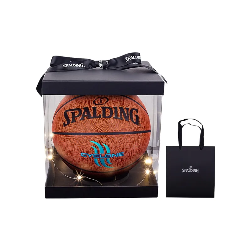SPALDING Introductory Basketball Series PU Basketball Brown With Blue Text Size 7 Training Unisex-4