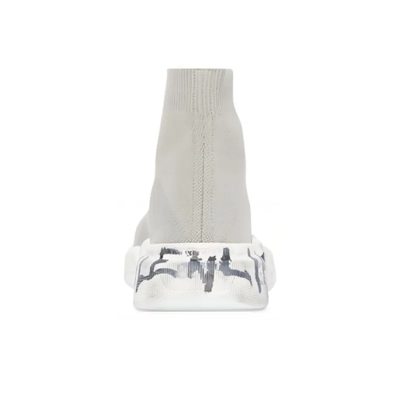 Balenciaga Speed 2.0 Graffiti Recycled Knit Grey White-4