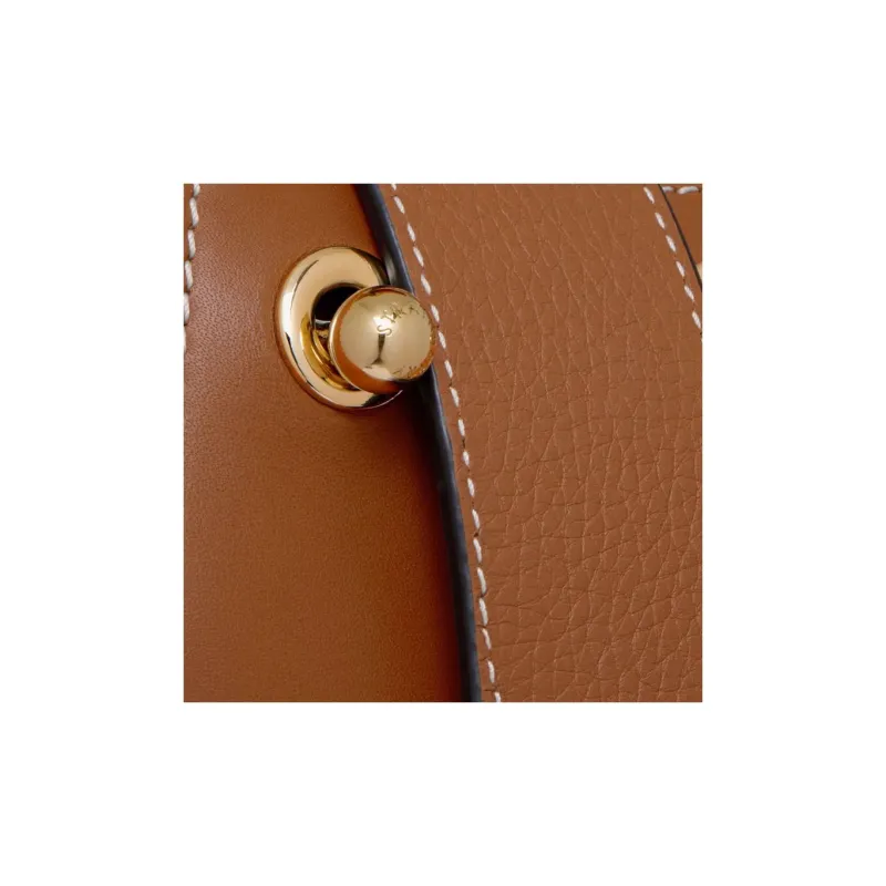 Strathberry Calfskin Bucket Bag Handbag Shoulder Bag Women's Tan-3