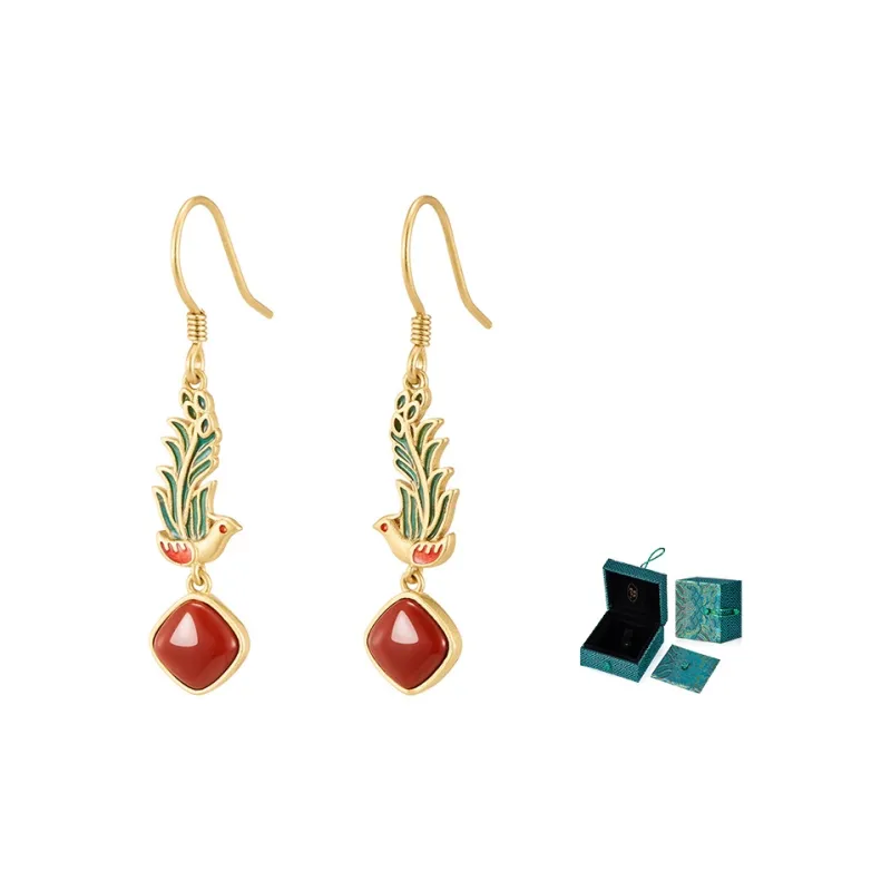 MAMADESHOUHU Agate Jade Earrings Women's-2