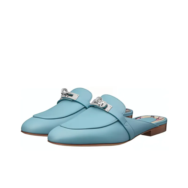 HERMES Oz Abrasion Resistant Closed Toe Slippers Women's Blue-2