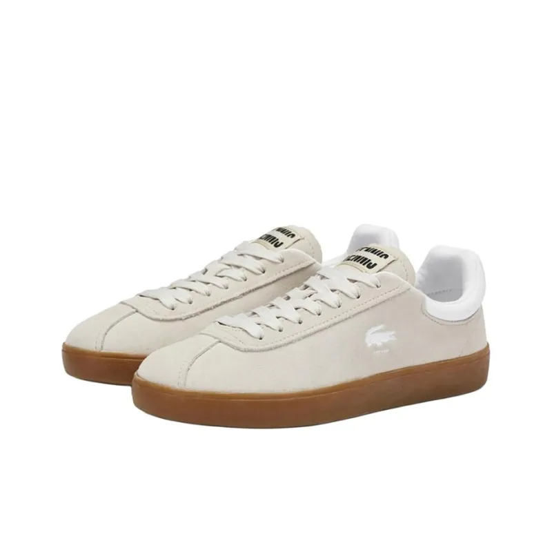 LACOSTE Low Top Skateboard Shoes Women's Beige-2