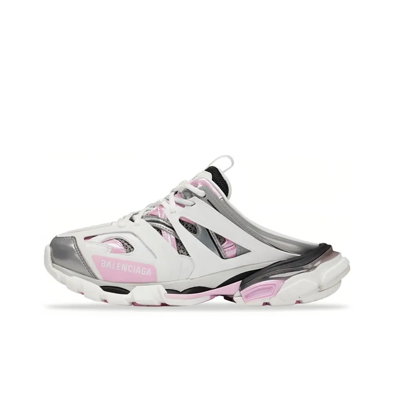 Balenciaga Track Mule White Pink Women's-0
