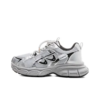 HUANQIU Abrasion Resistant Low Top Chunky Sneakers Women's Silver