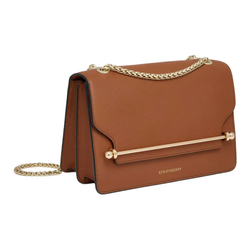 Strathberry Smooth Calf Leather Crossbody Bag, Shoulder Bag Women's Brown-1