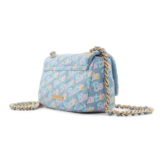 ALDO Barbie Co Branded Princess Cotton Shoulder Bag Women's Light Blue-1