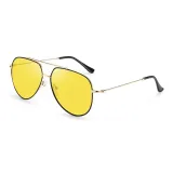 Black Gold Frame with Night Vision Yellow-to-Gray Lens
