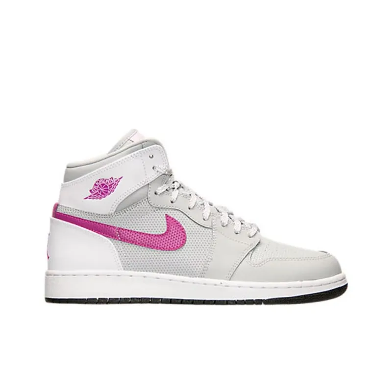 JORDAN 1 Retro High Grey Mist Fuchsia Flash GS-1