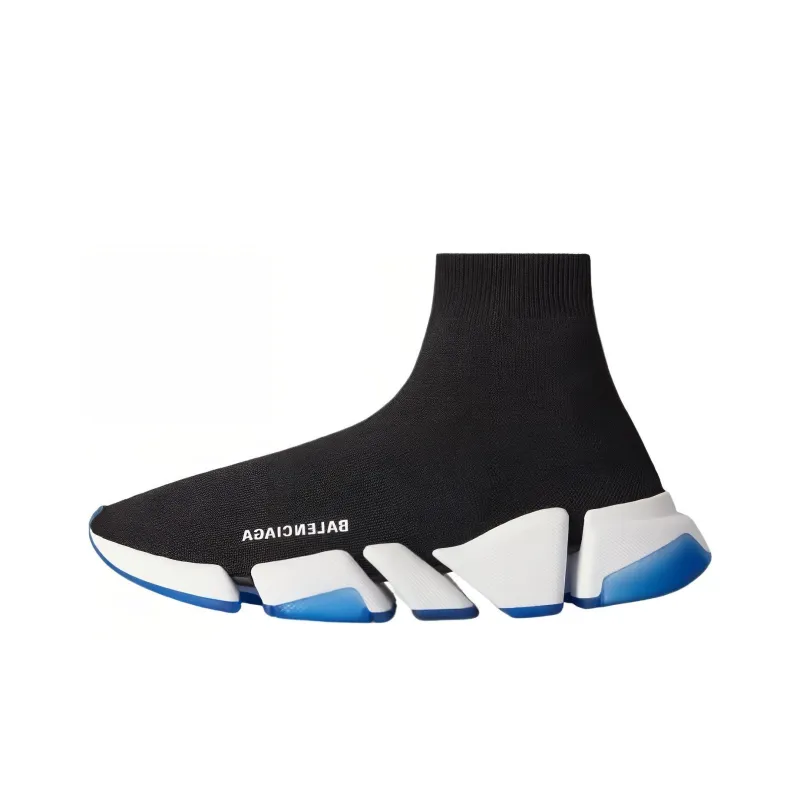 Balenciaga Speed 2.0 Clear Sole Black White Blue-0