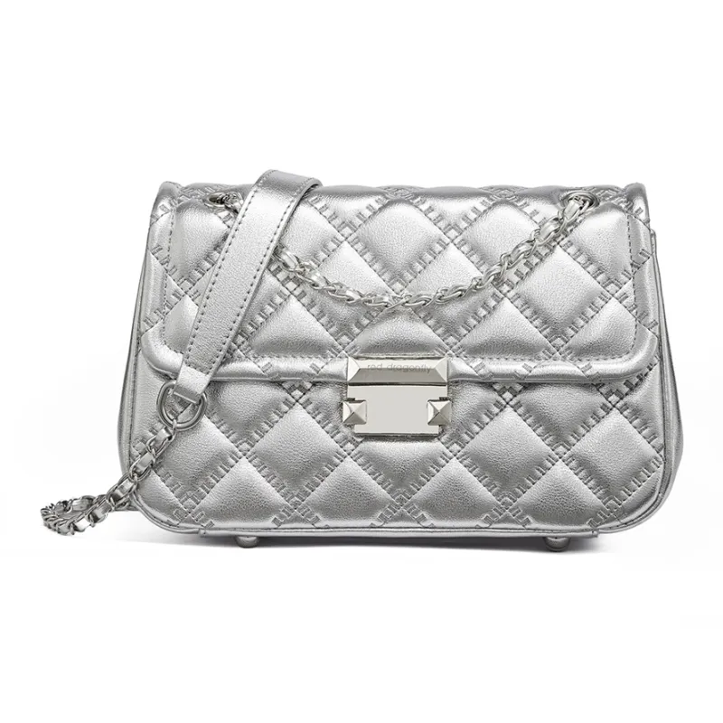 RED DRAGONFLY Cow Leather Crossbody Bags Shoulder Bags Regular Women's Silver/Ecru/Black-1