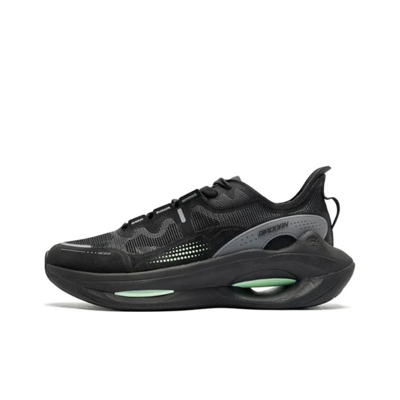 QIAODAN Star Anti Slip Wear Resistant Low Top Casual Shoes Men's Black-0