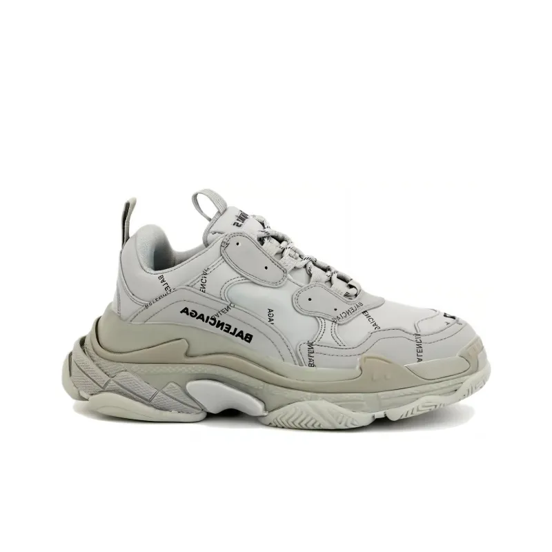 Balenciaga Triple S Allover Logo Gray-1
