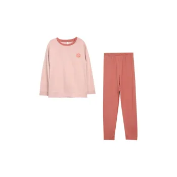 Red Beans At Home Pajama Set Women's Peach Dew Pink