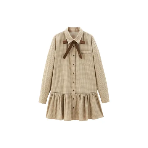 LEDIN Long-Sleeved Dresses Women's Brown