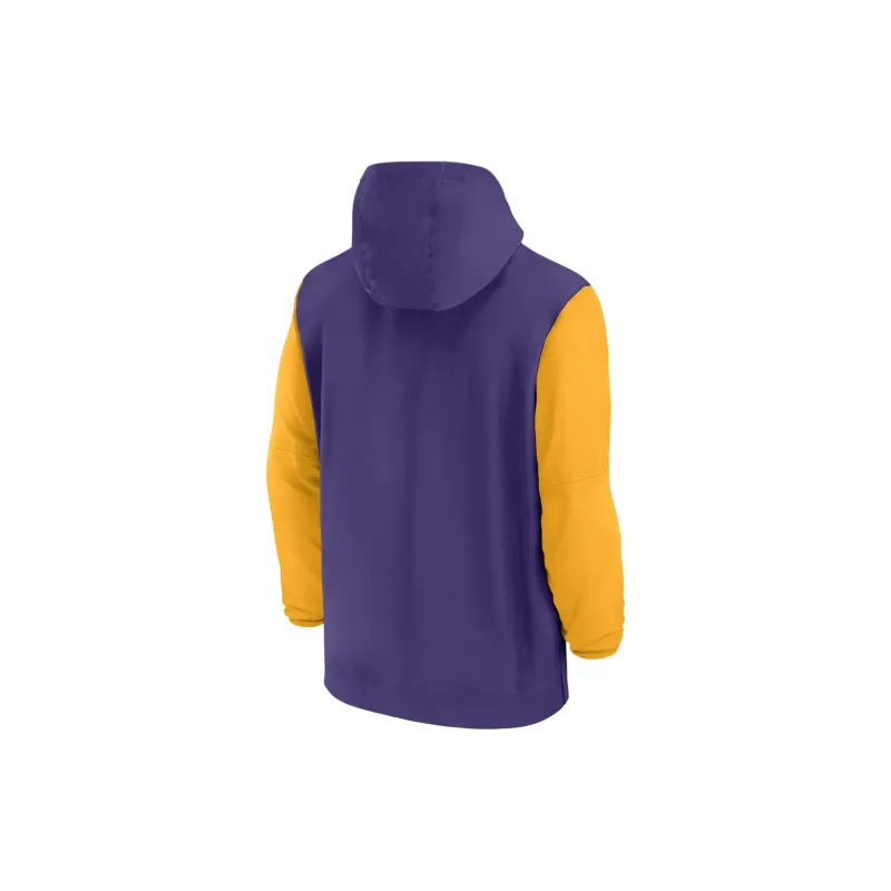 Nike Lsu Tigers Sideline Pre Game Player Men's Nike College 1/2 Zip Hooded Jacket-1