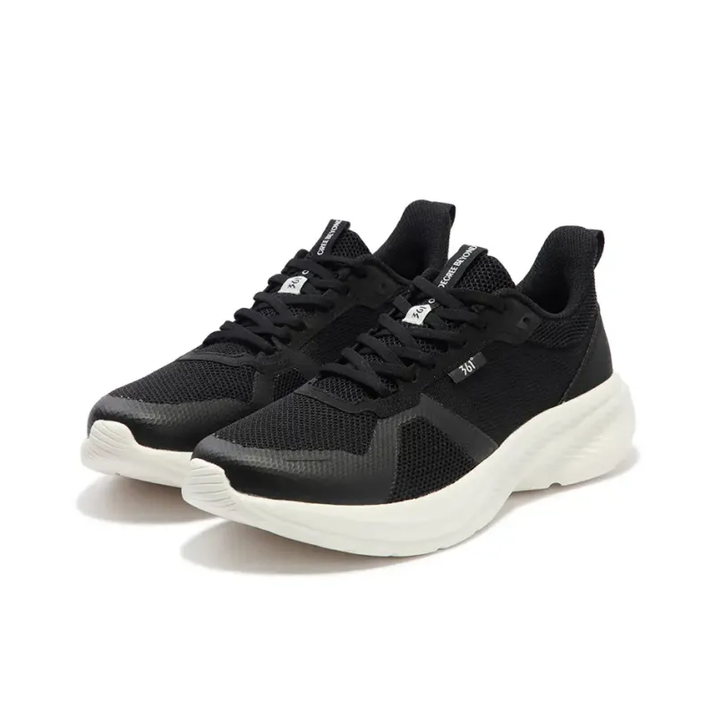 361° Cushioning Breathable Low Top Casual Running Shoes Men's Black White-2
