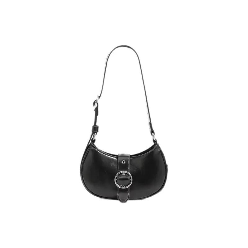 Carksky PU One Shoulder Shoulder Bag Women's Silver/Black-6