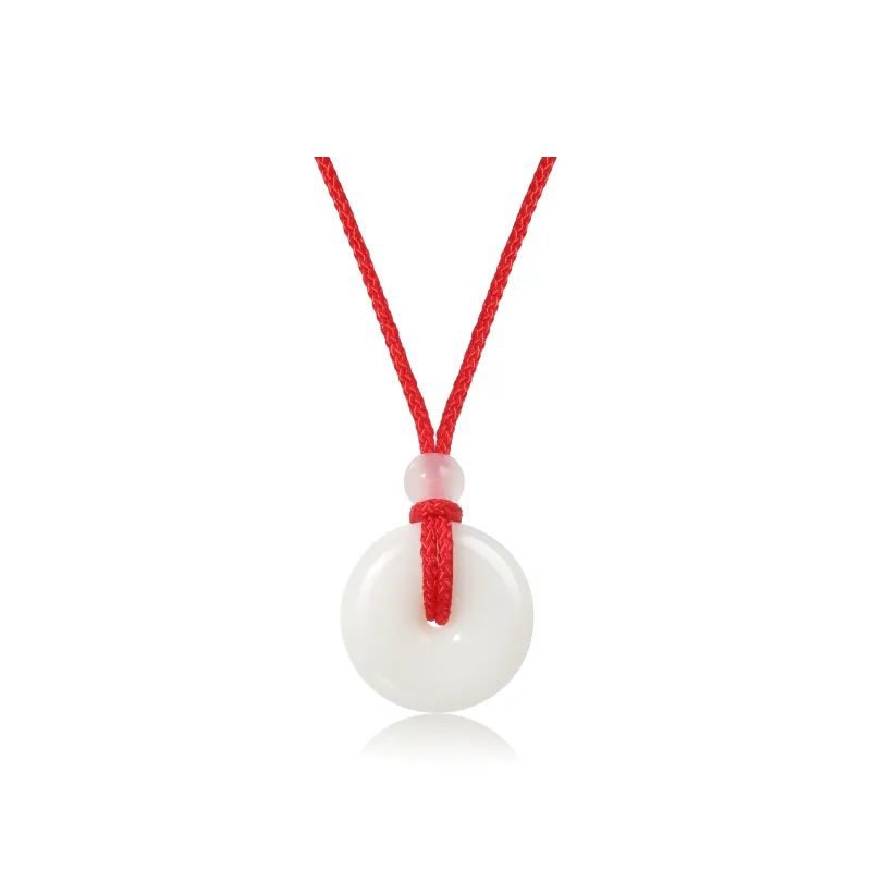 ORTAFFA Hetian Jade Necklaces Pale Greenish White Jade Unisex-0