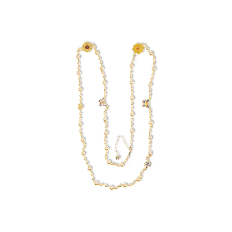 STUGAZI Copper 24K Gold Plated Shell Pearl Necklaces Women's-0