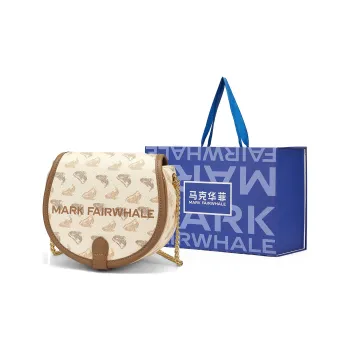 FAIRWHALE PVC Small Round Bag Shoulder Bag Regular Women's Ecru & Brown/Coffee & Brown