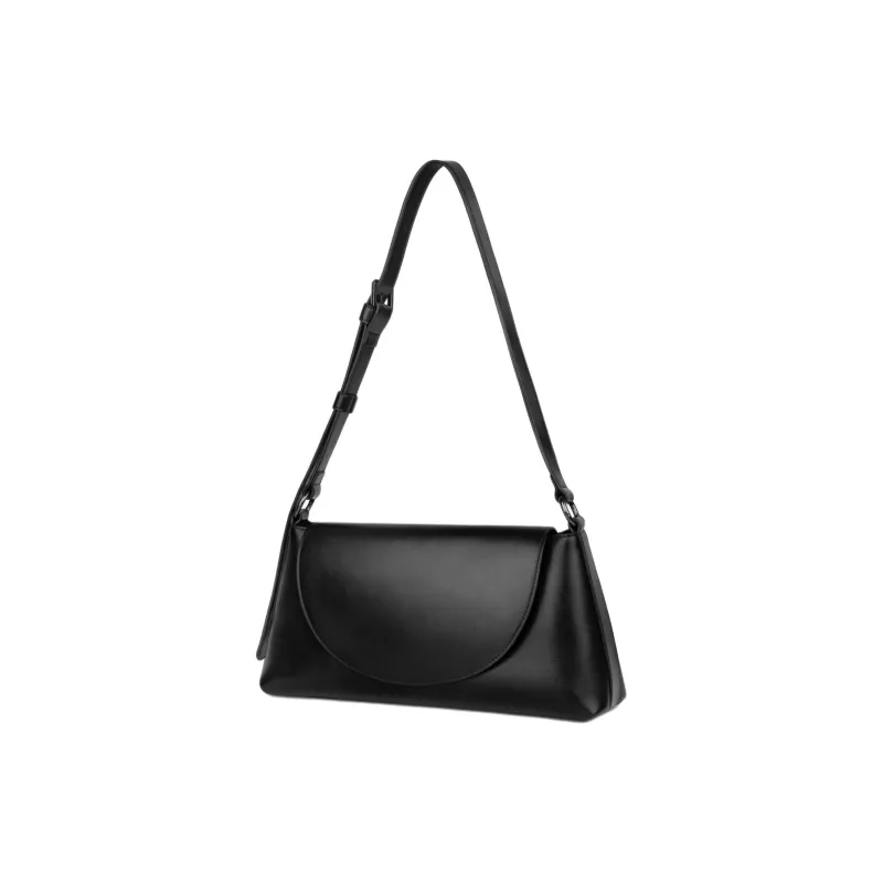INJOYLIFE Split Cow Leather Soft Cushion Bag Crossbody Bag Women's Black-1
