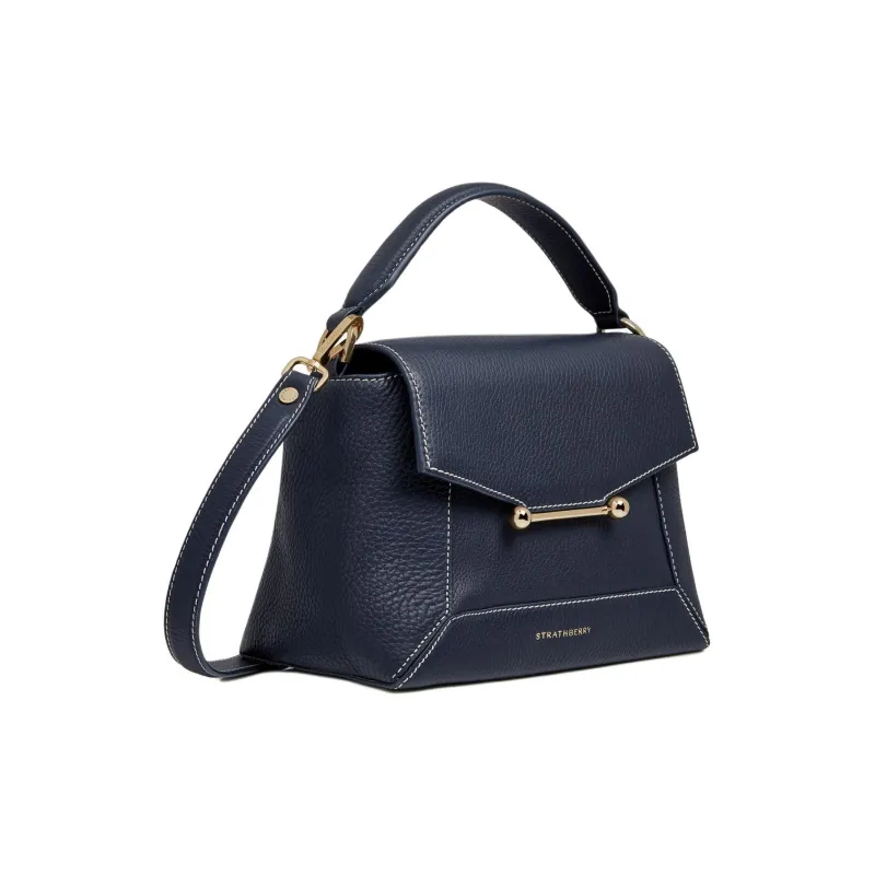 Strathberry Grained Calfskin Shoulder Bag Crossbody Bag Handbag Women's Marine Blue-1