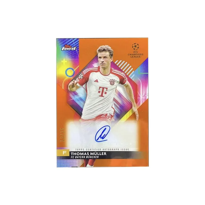 Topps 2023-24 Finest Thomas Muller Champions League Bayern Munich Black Thomas Müller 25 Edition Sports Cards 1 Pc-0