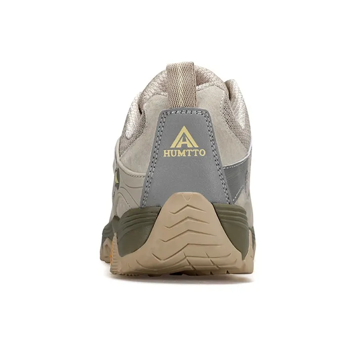 HUMTTO Anti Slip And Wear Resistant Coverage Support Rebound Grip Low Top Hiking Shoes Men's Beige Green-3