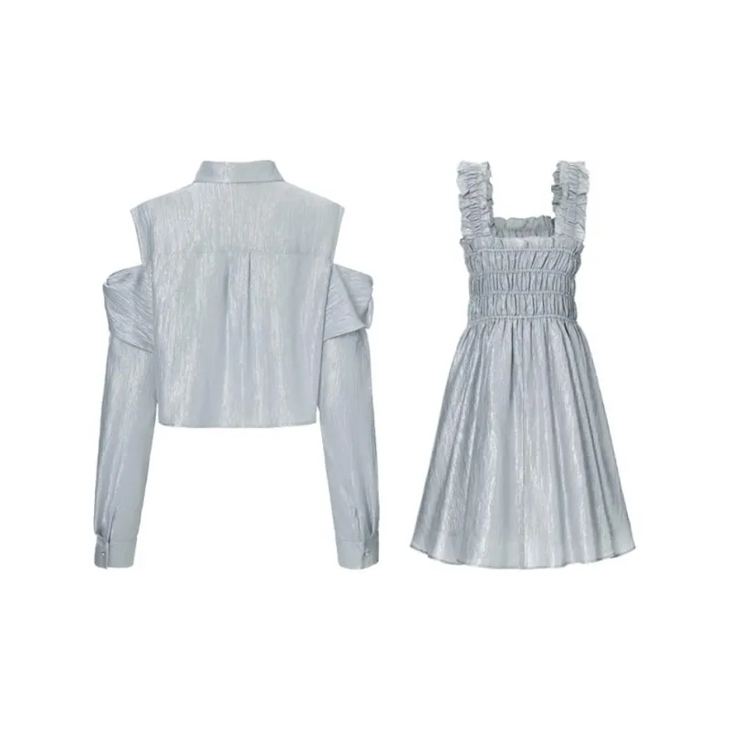 TAMMY TANGS Skirt Set Women's Gray Blue-1