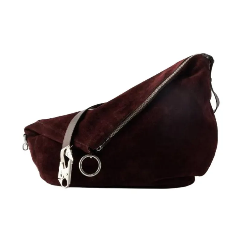 Burberry Leather Suede Bonded Shoulder Bag Crossbody Bag Women's Brown-1