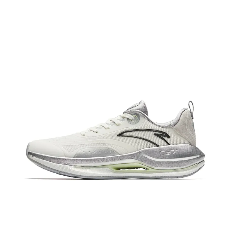 Anta Running Collection Anti-Slip Wear-Resistant Low-Top Casual Running Shoes Women's White Silver Gray-0