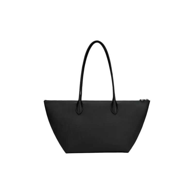 LACOSTE PVC Tote Bag Shopping Bag Shoulder Bag Handbag Large Size Women's Black-2