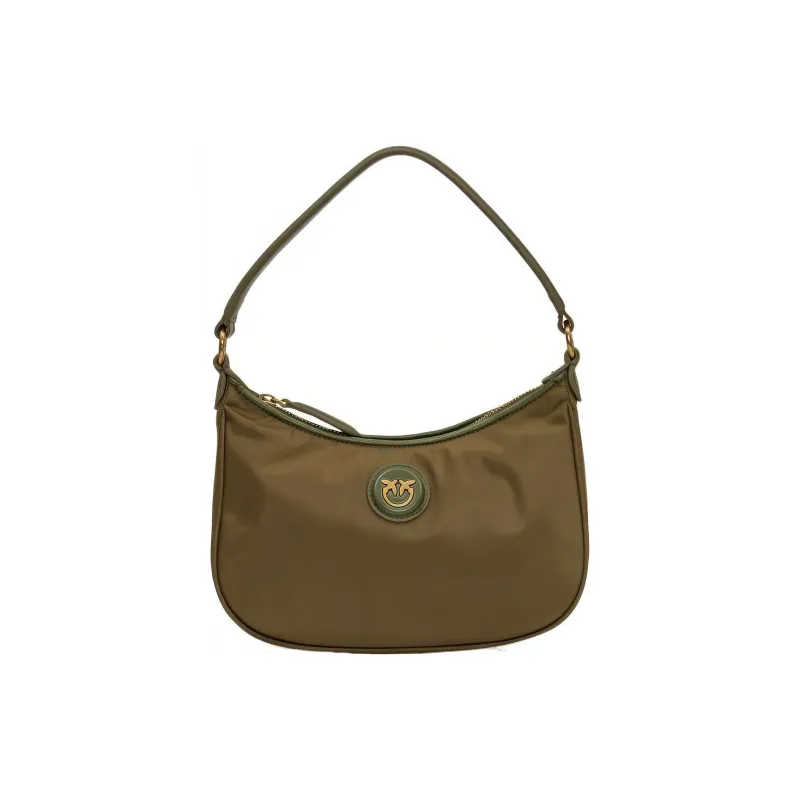 PINKO Half Moon Series Polyamide Crescent Bag, Portable Crossbody Bag, Shoulder Bag Women's Green-0