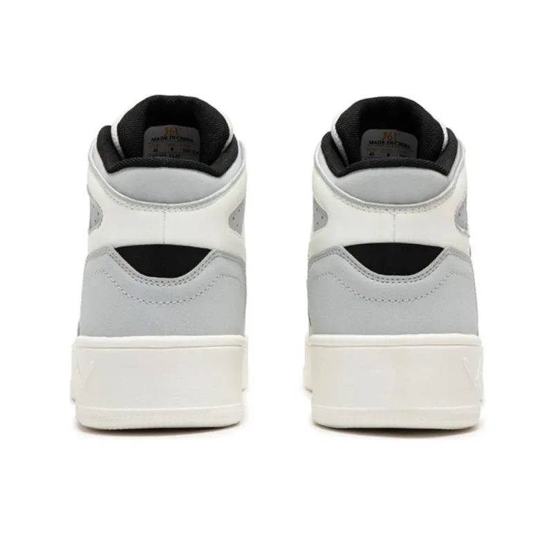 361° Anti Slip Wear Resistant High Top Skateboard Shoes Men's White Gray-3