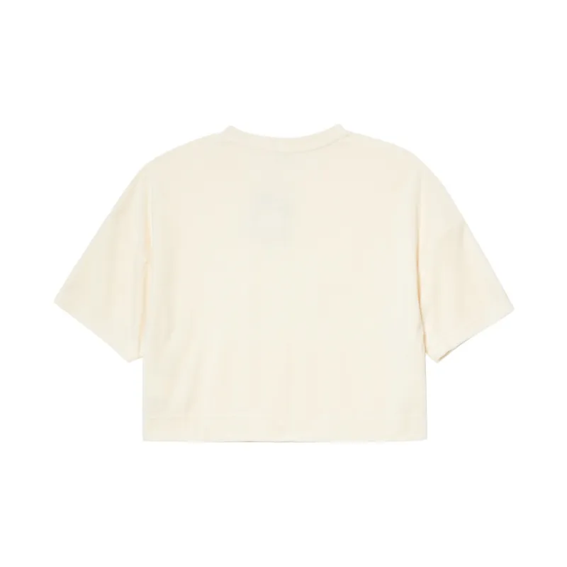PUMA Drop Shoulder Sleeve T Shirt Women's Cotton Linen Blend Natural-1