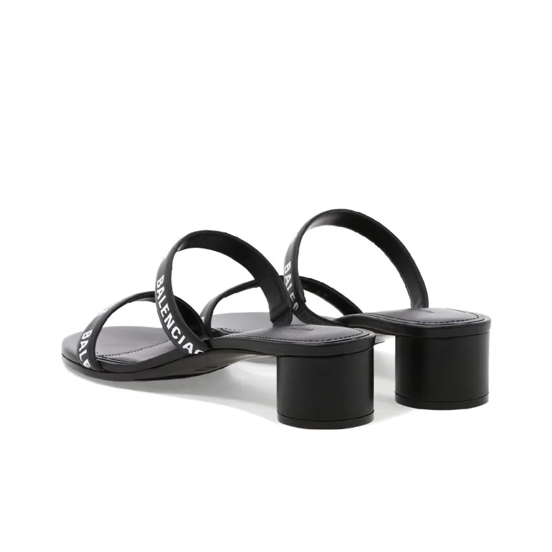 Balenciaga Round 40mm Sandals 'Black' Women's-4