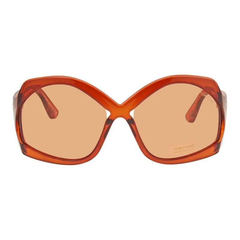 TOM FORD Acetate Irregular Shape Sunglasses Women's Orange-1