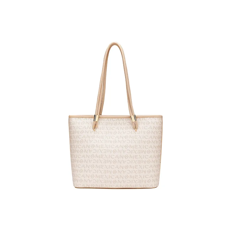 MEXICAN PVC Leather Tote Bag, Shoulder Bag, Handbag Women's Glacier Blue/Mocha Coffee/Creamy Apricot-8