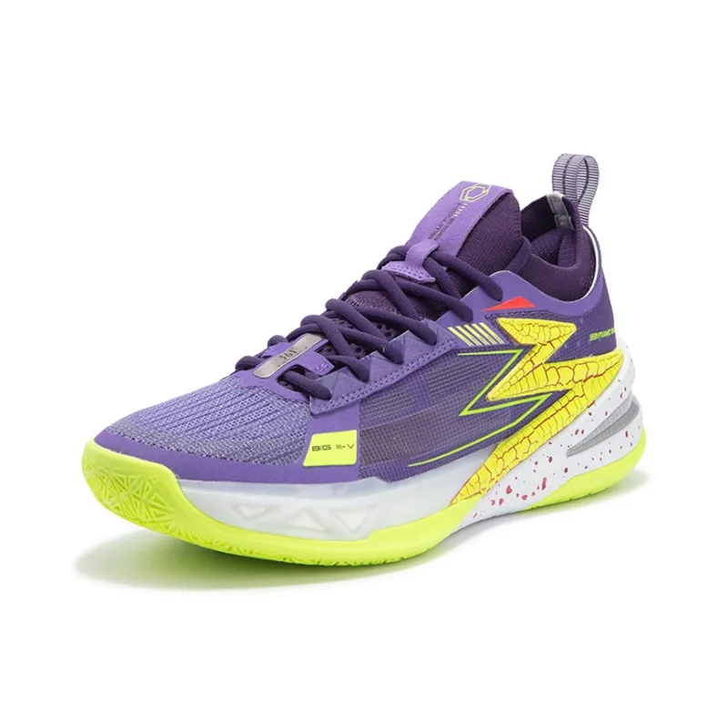 361° Cushioning Anti Slip And Wear Resistant Low Top Carbon Plate Basketball Shoes Men's Purple-1