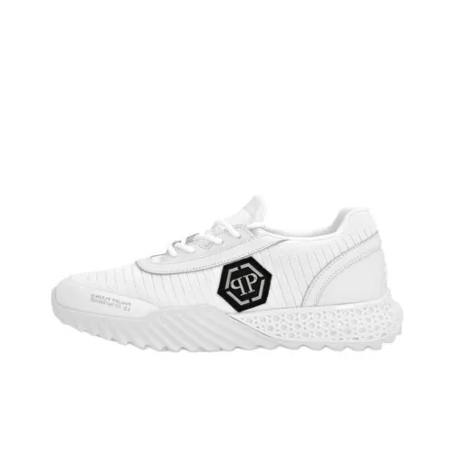 PHILIPP PLEIN Runner Hexagon Casual Shoes Unisex Low-Top White